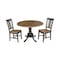 International Concepts Round 42 in Dual Drop Leaf Table, 2 San Remo Side Chairs, Hickory/Washed Coal, 42 W, 42 L, 29.5 in H K45-42DP-C10P - alternate 1